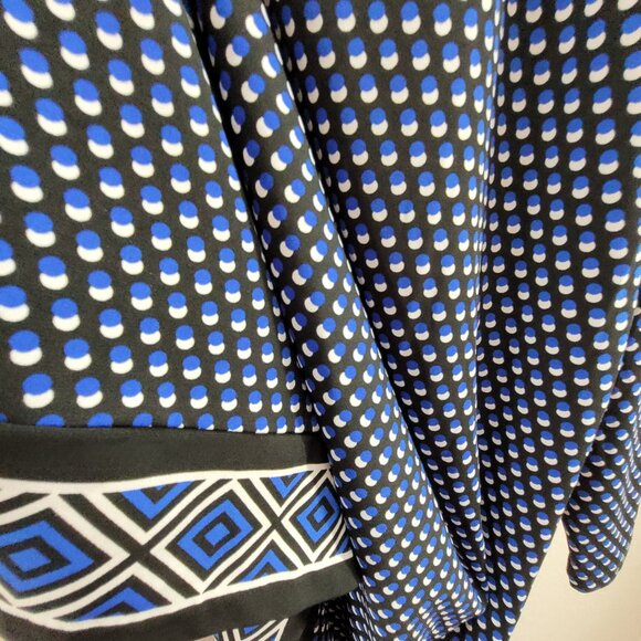 Michael Michael Kors Shift Dress Women's Plus Size 2X Blue Geometric Long Sleeve - Picture 4 of 12